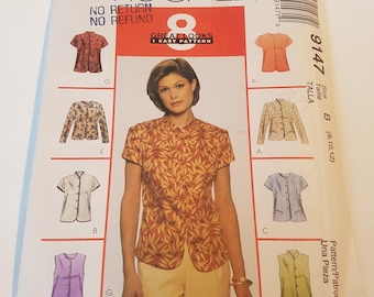 Vintage McCall's 9147 8 Great Looks, 1 Easy Pattern Sewing Pattern Misses' Top in size 8, 10, 12