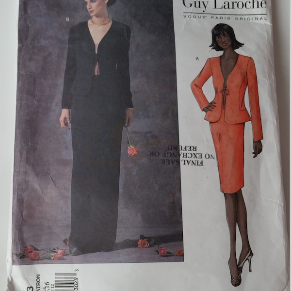 Vogue Guy Laroche Sewing Pattern 2513 Misses' Jacket & Skirt in size 12, 14, 16