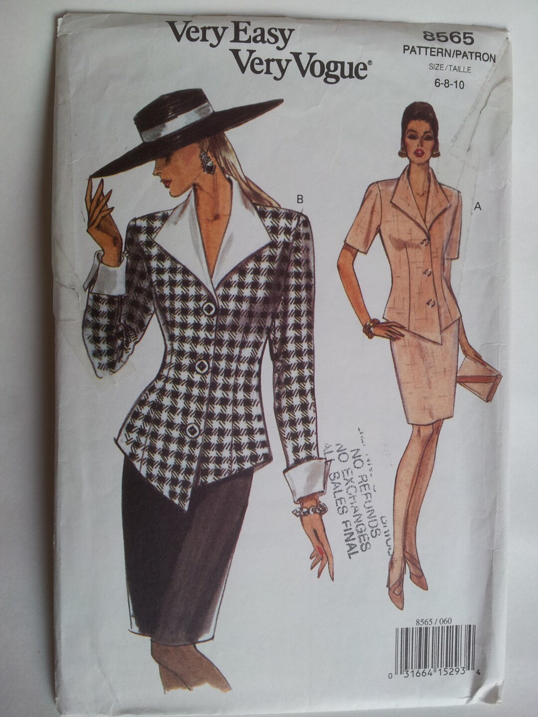 Vintage Very Easy Very Vogue Sewing Pattern 8565 Misses' - Etsy Canada