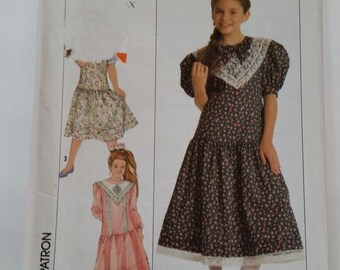 Vintage Simplicity Sewing Pattern 9425 Jessica McClintock Girls' Dress in Size 7, 8, 10, 12, 14