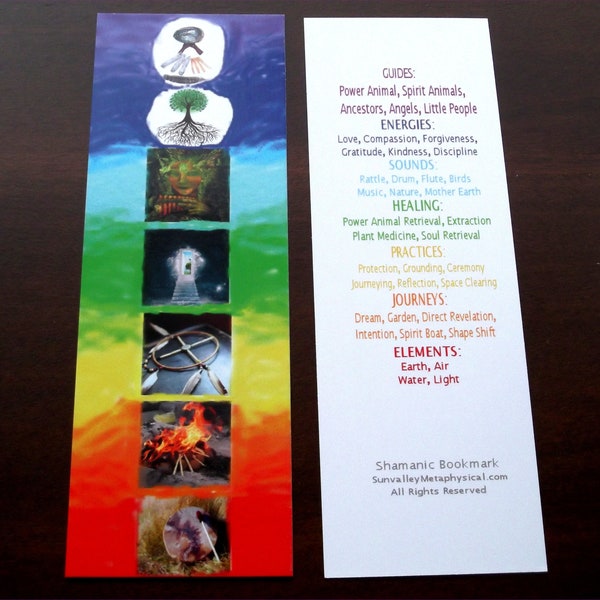 Shamanic Bookmark printed on heavy paperboard & Free Shipping:  2024 SALE