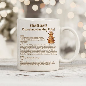 Norwegian Mug / Norway Mug /  Kransekaker Cookie Recipe Mug /  Coffee Mug / Gift for Norwegian /Norwegian Pride