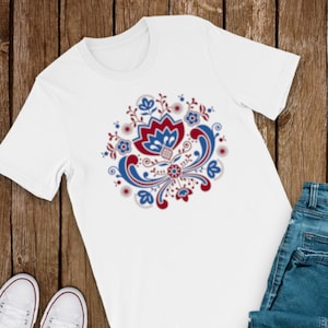 Norwegian Rosemaling Scandinavian T-Shirt