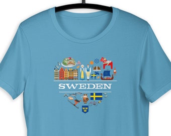 Camiseta da Suécia, Coração da Suécia, presente para suecos