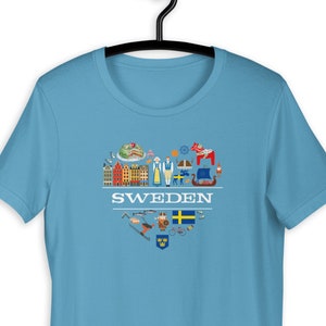 Sweden Tshirt, Heart of Sweden, Gift for Swedes