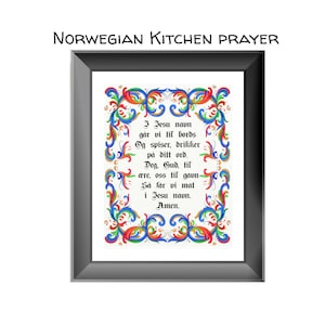 Norwegian Kitchen Prayer Printable Art