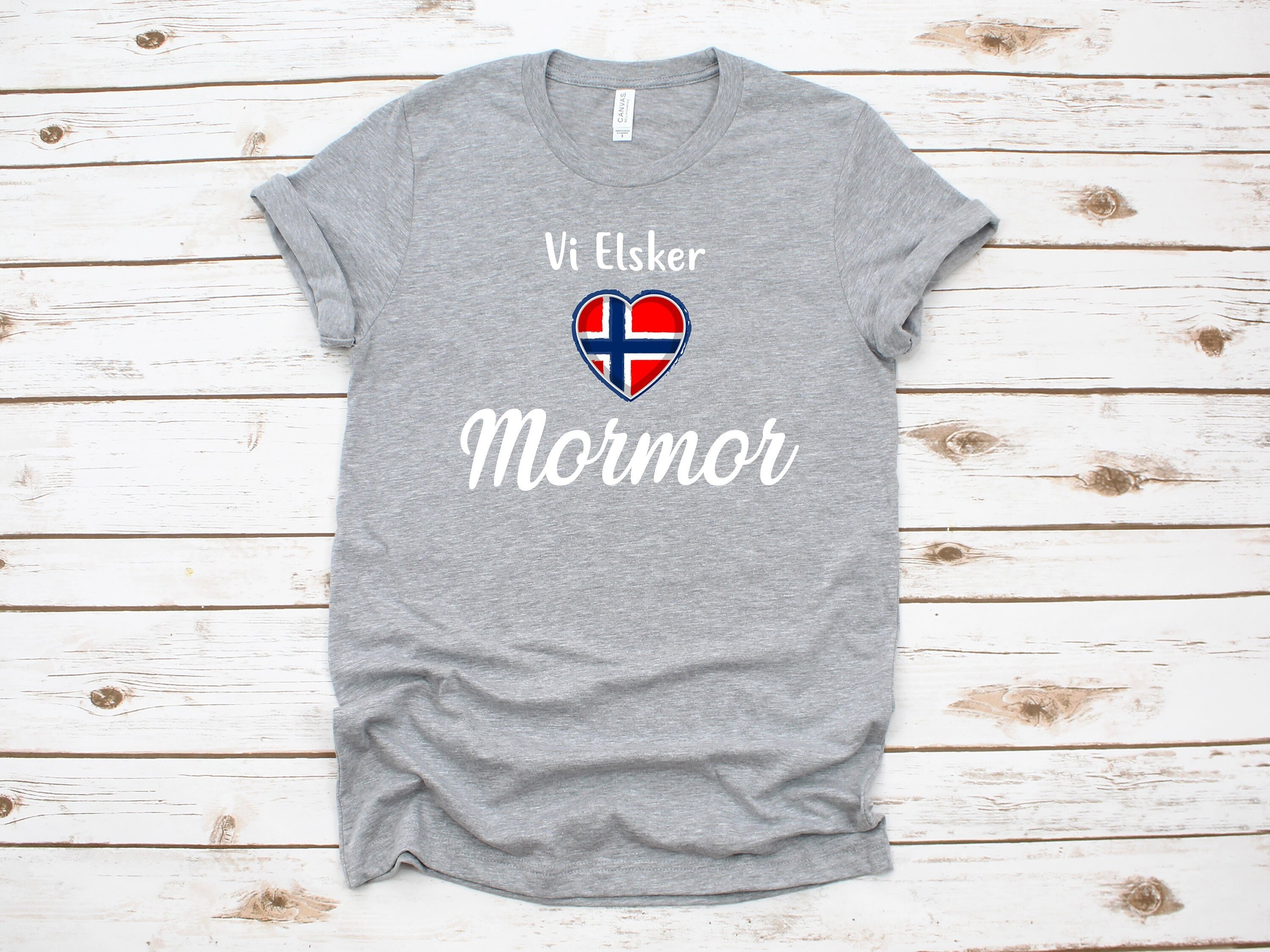 Mormor Tshirt Norwegian Grandma Shirt Vi Elsker Mormor we Love Grandma Norwegian Tshirt Etsy Ireland