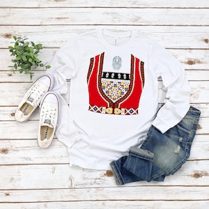 Norwegian Bunad Long Sleeve Tee, 100% Airlume Combed And Ring-Spun Cotton