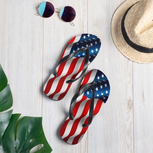 American Flag Flip-Flops, Men and Womens Sizing