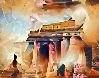 Transcending Dimensions: Ancient Pillars and Interdimensional Skies"
