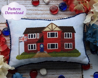 England House (Patriotic Houses) Cross-Stitch Pattern - PDF Download