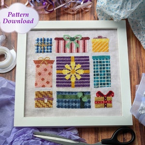 Presents Sampler - Cross-Stitch Patterns - PDF Download
