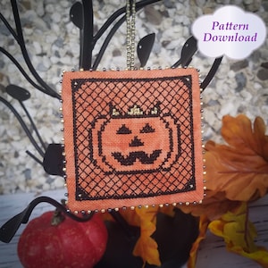 Pumpkin King Cross-Stitch Pattern - PDF Download - Halloween Cross-Stitch Pattern - Jack-o-Lantern Cross-stitch Pattern - Digital Download