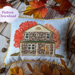 Autumn House Cross-Stitch Pattern - PDF Download