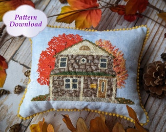 Autumn House Cross-Stitch Pattern - PDF Download