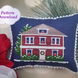 Christmas House Cross-Stitch Pattern  - PDF Download