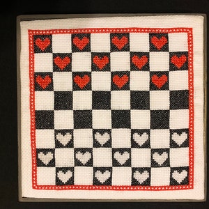 Heart Checkers Cross-Stitch Pattern PDF Download image 3