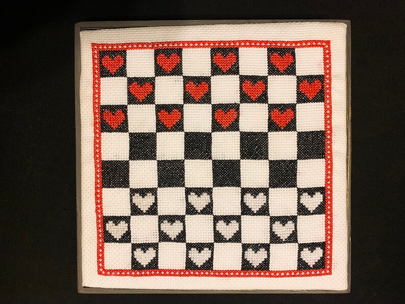 Heart Checkers Cross-Stitch Pattern PDF Download image 3