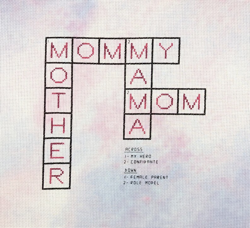 Mother Crossword Cross stitch Pattern PDF Download Etsy Mother Crossword Cross stitch Pattern PDF Download Etsy