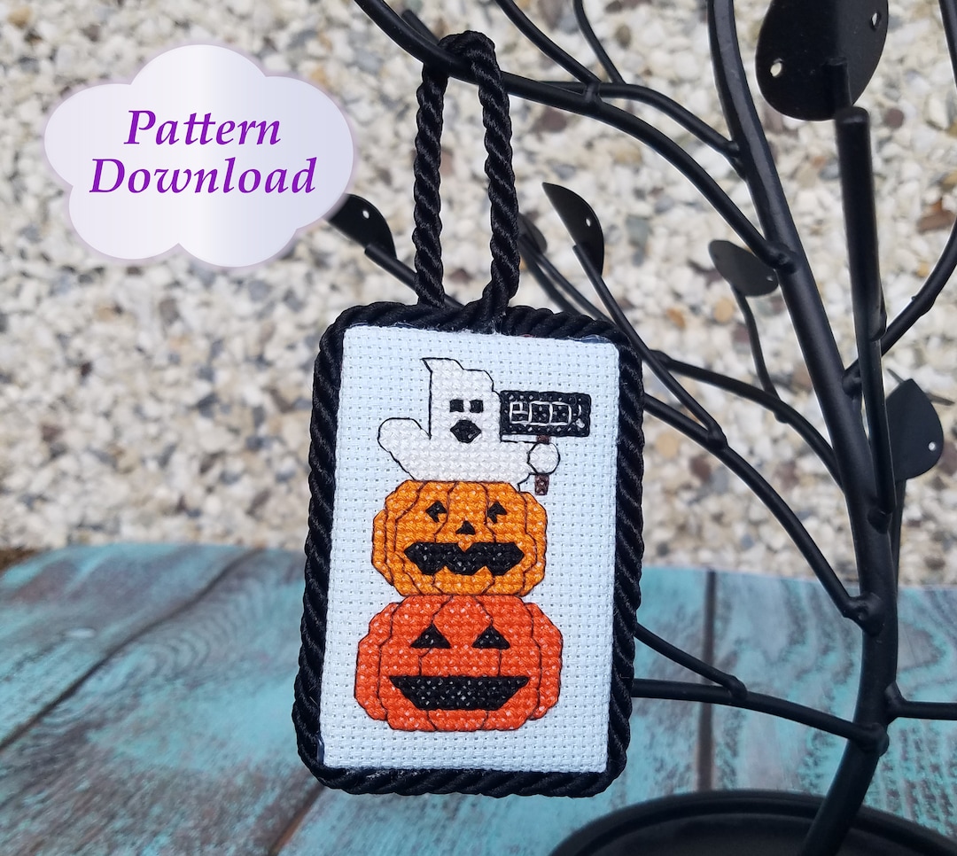 1, 2boo Crossstitch Halloween Ornament Pattern PDF Download Etsy