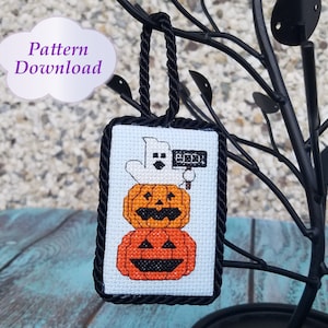 1, 2…Boo! - Cross-stitch Halloween Ornament Pattern - PDF Download