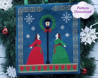 Christmas Maidens Cross-Stitch Pattern  - PDF Download