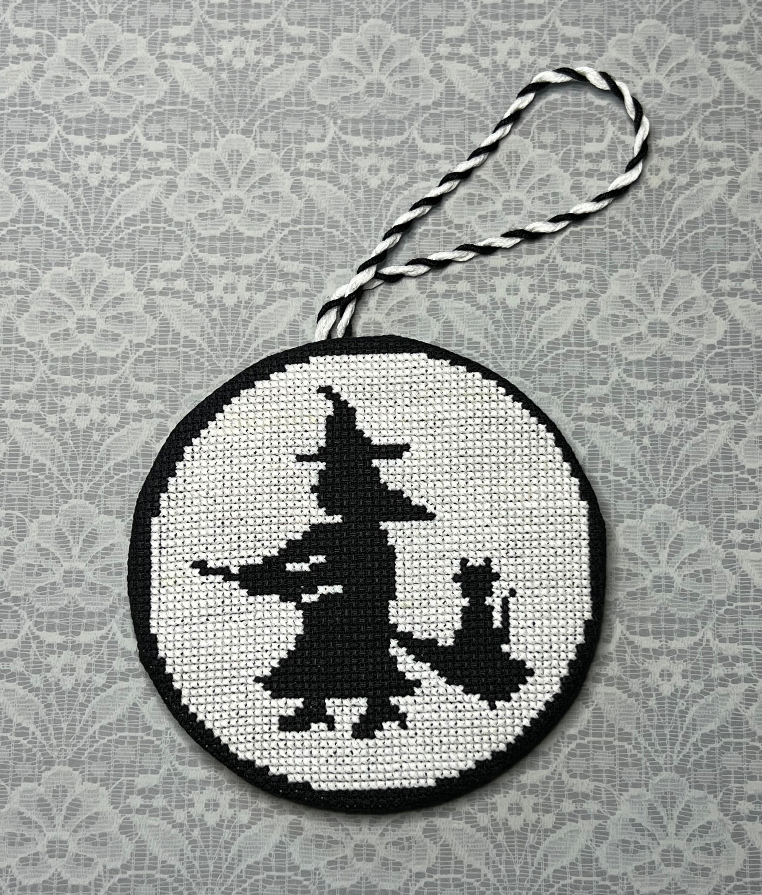 Witchy Ride Crossstitch Halloween Ornament Pattern PDF Etsy