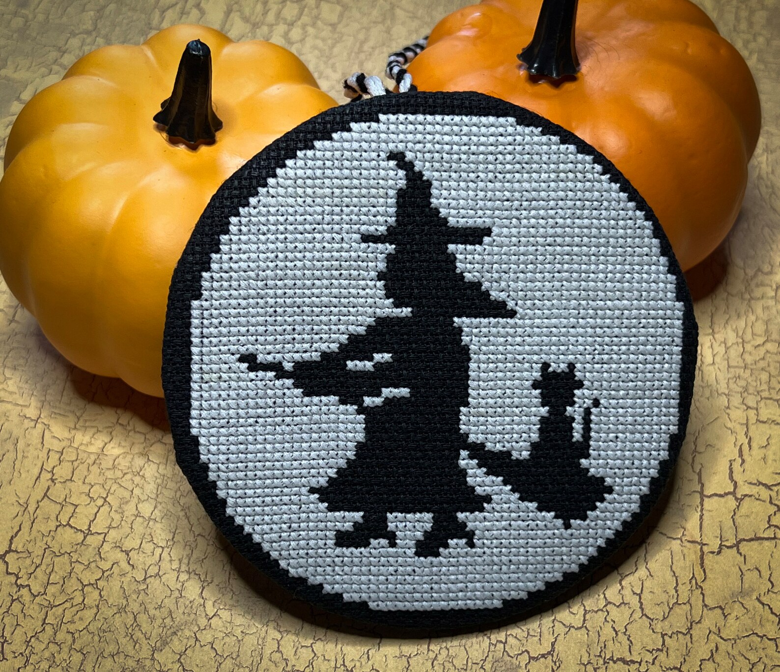 Witchy Ride Crossstitch Halloween Ornament Pattern PDF Etsy