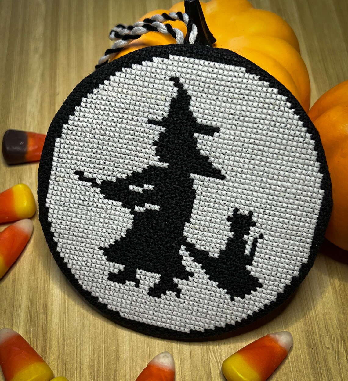 Witchy Ride Crossstitch Halloween Ornament Pattern PDF Etsy