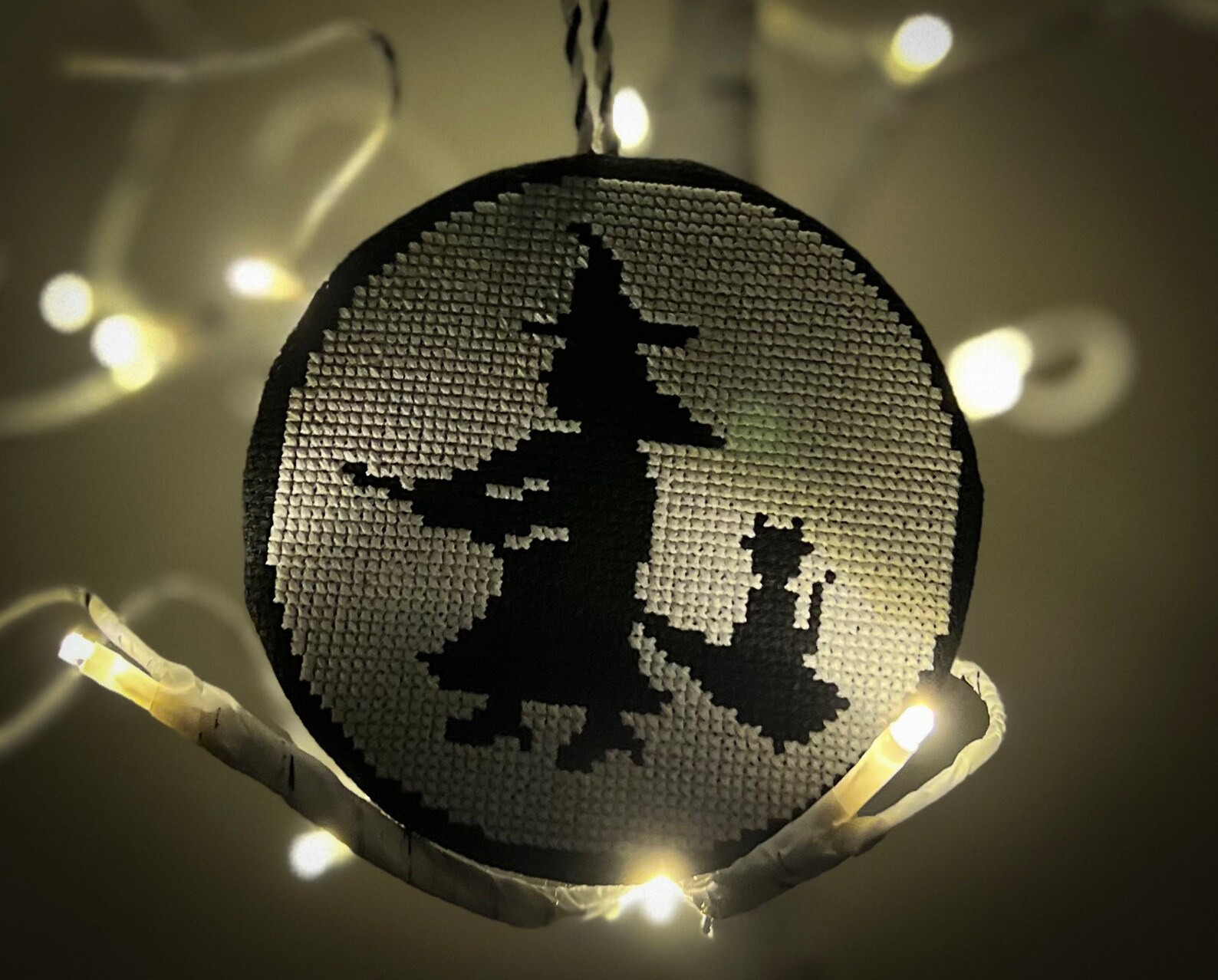 Witchy Ride Crossstitch Halloween Ornament Pattern PDF Etsy