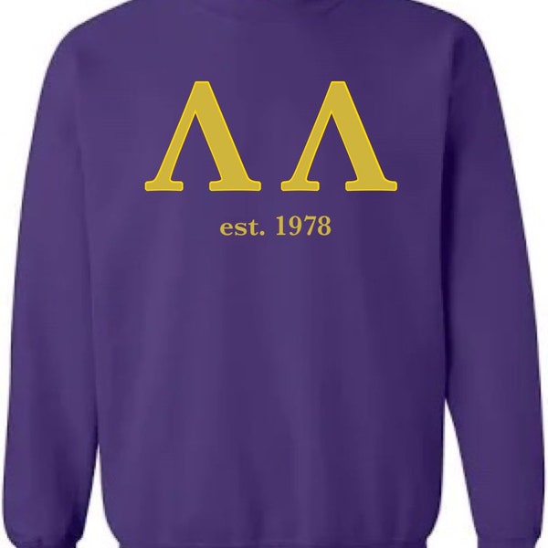 Embroidered fraternity and sorority sweatshirt or hoodie