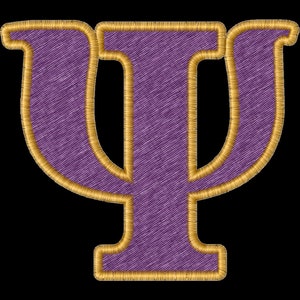 embroidered vertical letters