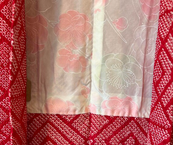 Vintage haori, beautiful red silk, full shibori - image 4