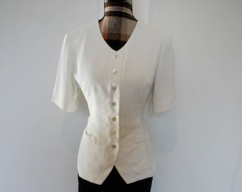 Top, vintage style blouse pearly buttons