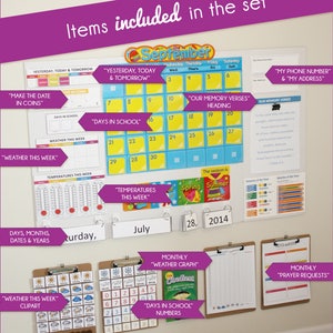 Printable Homeschool Calendar Wall Set - Etsy