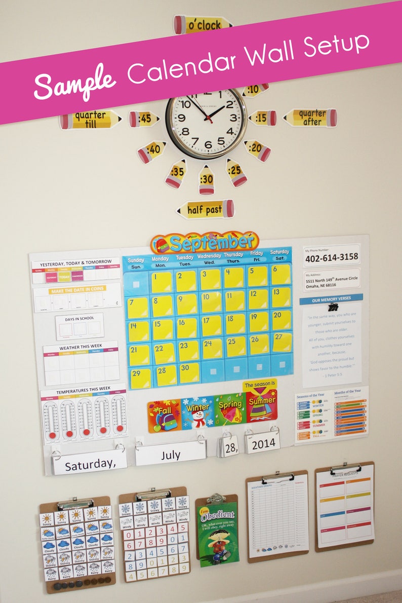 Printable Homeschool Calendar Wall Set image 2