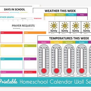 Printable Homeschool Calendar Wall Set image 1