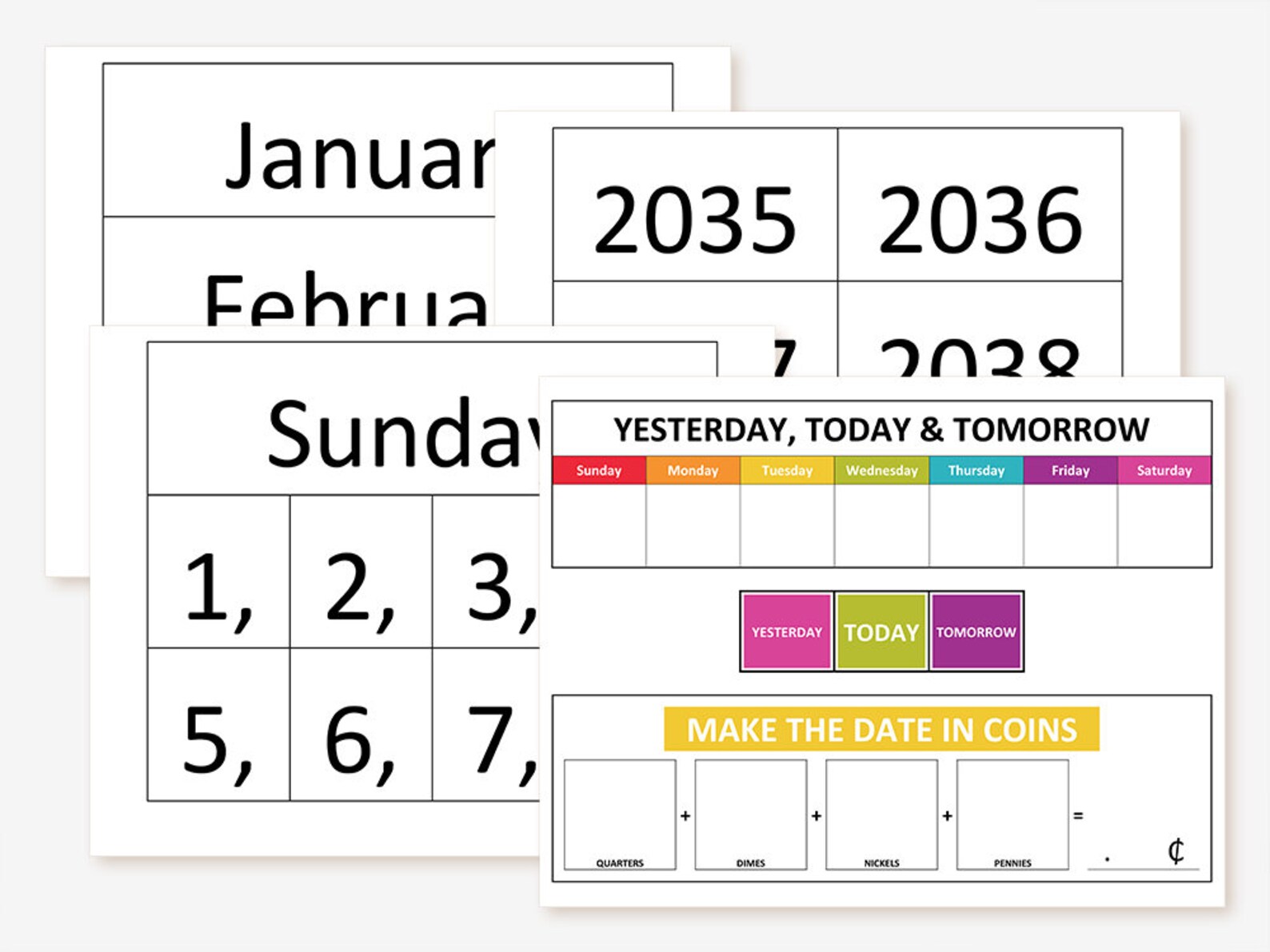 Printable Homeschool Calendar Wall Set | Etsy