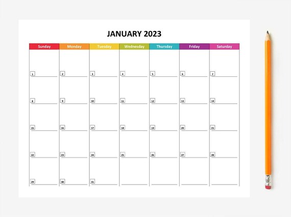 Printable 2023 Monthly Calendars Editable - Etsy