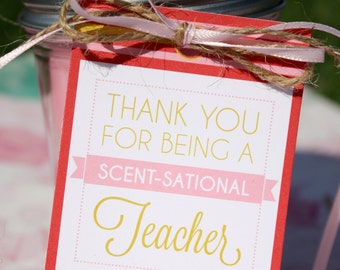 Teacher Candle Gift Tags, Teacher Gift Tags, Teacher Appreciation, Teacher Christmas Tag, Teacher Printable, Thank You Gift Tag