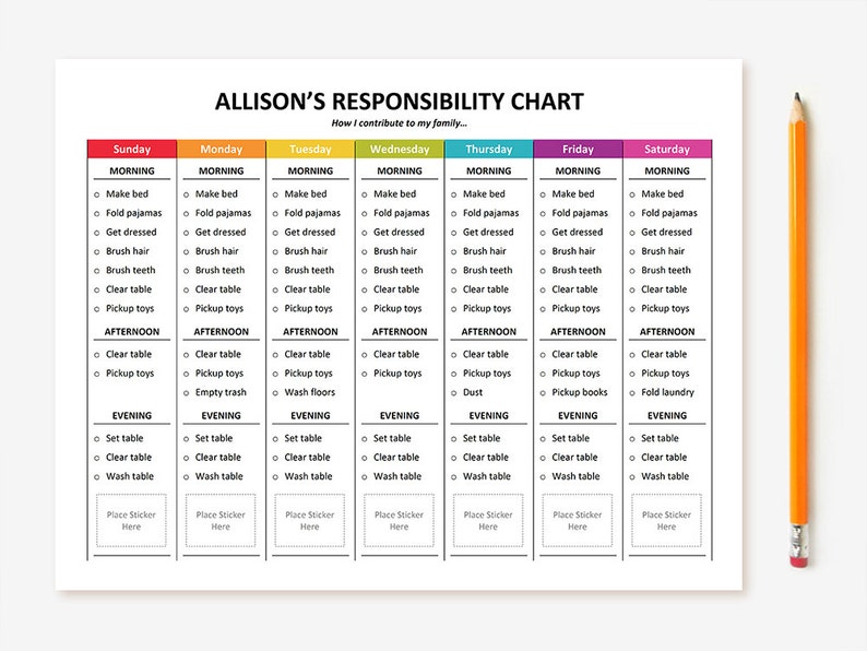 printable kid 39 s chore chart editable child etsy printable fiber chart
