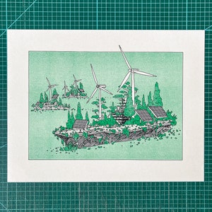 No Cold War (8.5x11 Risograph Art Print, Anti-War Riso Print, Ecosocialist Art Print)