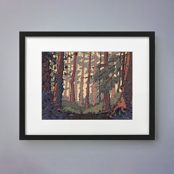 Corporia (Nature Art Prints - Environment Illustrations - Landscape Drawings - Forest Drawing - Mountain Drawing)