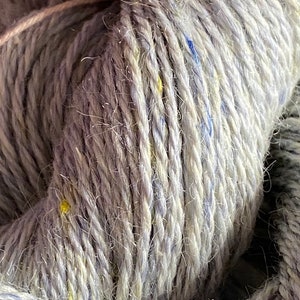 Alpaca with Midnight Blue & Yellow Mulberry Silks Fingering Yarn image 1
