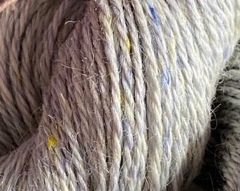 Alpaca with Midnight Blue & Yellow Mulberry Silks - Fingering Yarn