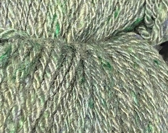 CVM Wool with Green & Blue Silks - Sport Weight Yarn