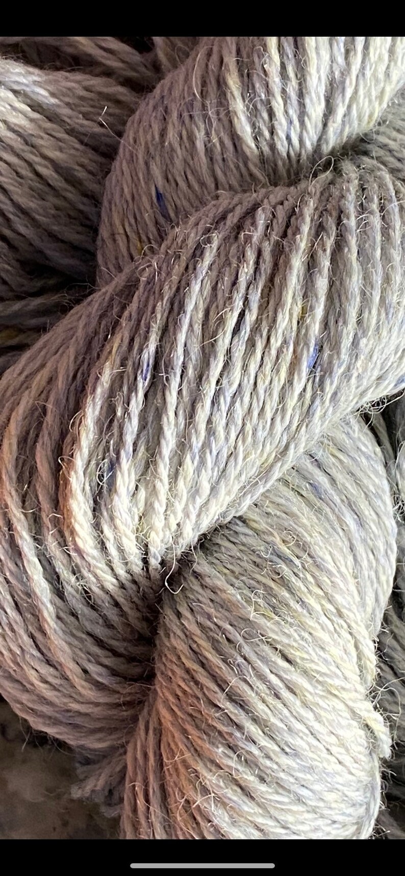 Alpaca with Midnight Blue & Yellow Mulberry Silks Fingering Yarn image 8