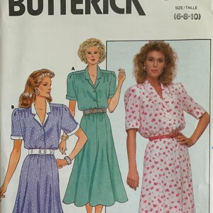 Butterick 5592 Size 6-8-13 Vintage 1980s womens dress sewing pattern