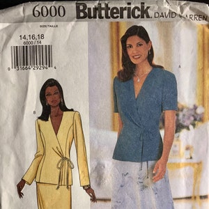 Butterick 6000 Plus Size Vintage womens shirt skirt sewing pattern