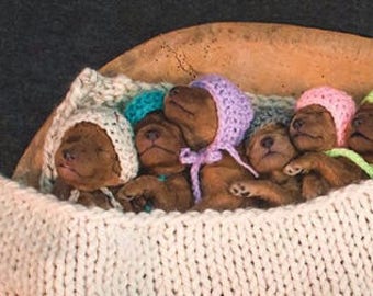Crochet Puppy Bonnets PATTERN ONLY